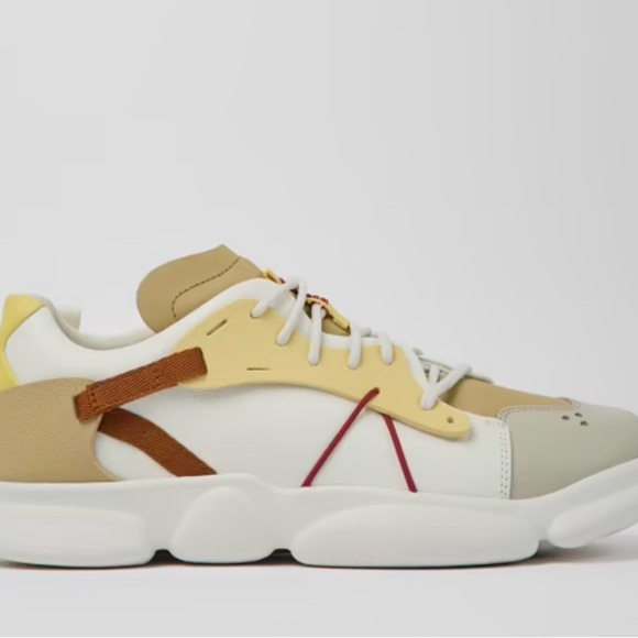 Camper Men's Sneakers in White Tan and Yellow